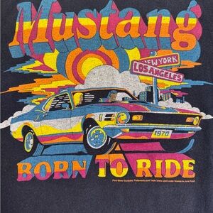 Junk Food Clothing Black Mustang Graphic Tee